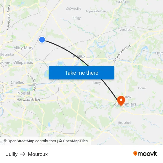 Juilly to Mouroux map