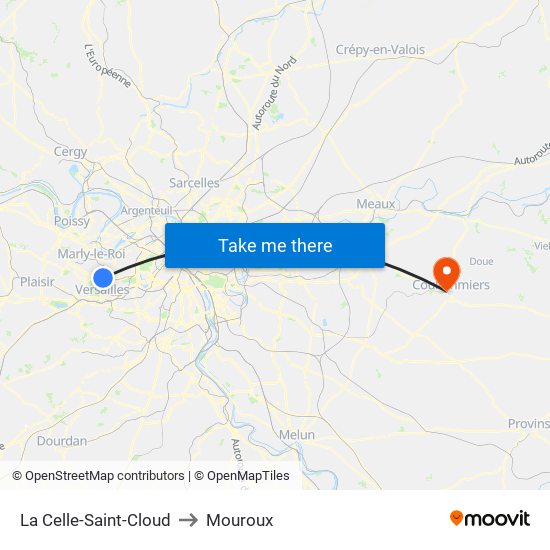 La Celle-Saint-Cloud to Mouroux map