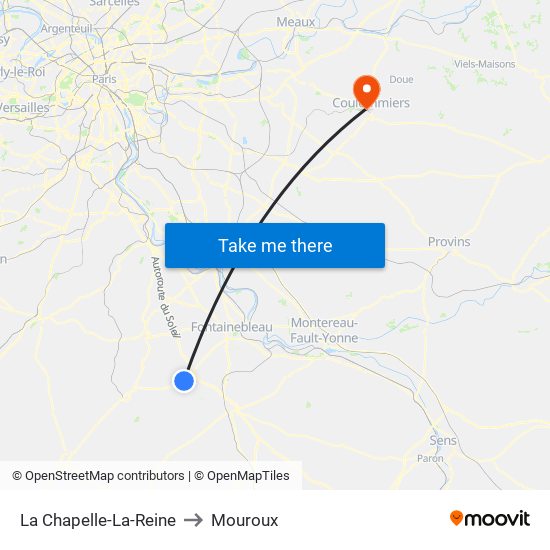La Chapelle-La-Reine to Mouroux map