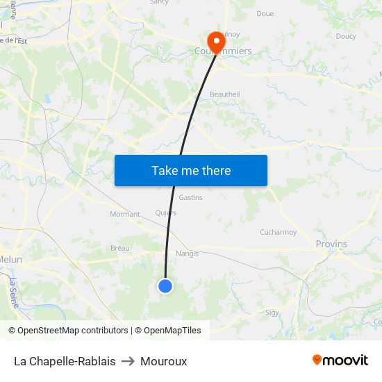 La Chapelle-Rablais to Mouroux map