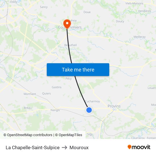 La Chapelle-Saint-Sulpice to Mouroux map