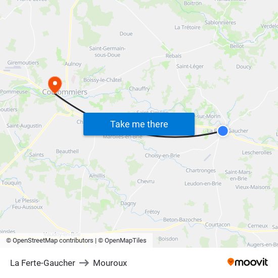 La Ferte-Gaucher to Mouroux map