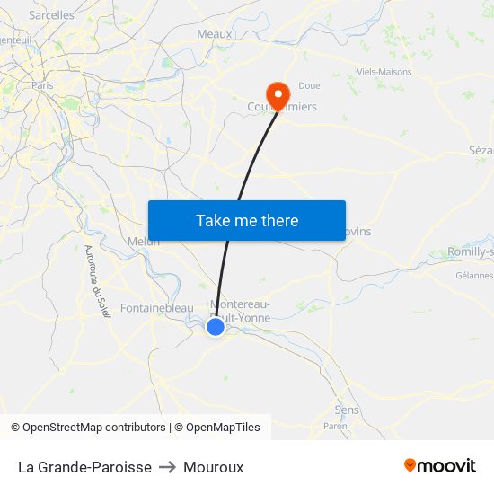 La Grande-Paroisse to Mouroux map