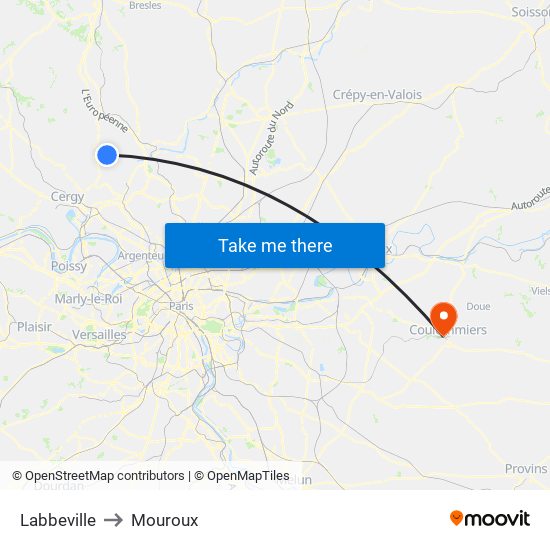 Labbeville to Mouroux map