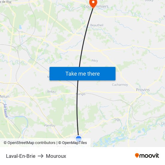 Laval-En-Brie to Mouroux map