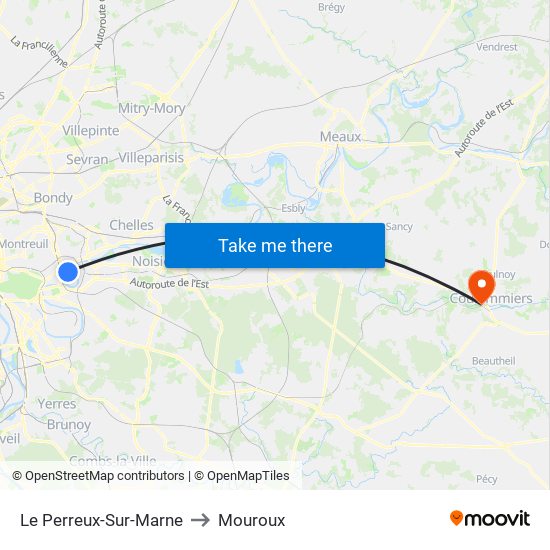 Le Perreux-Sur-Marne to Mouroux map