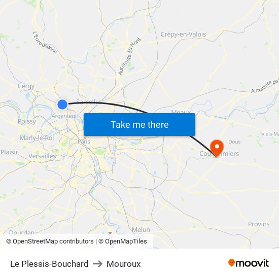 Le Plessis-Bouchard to Mouroux map