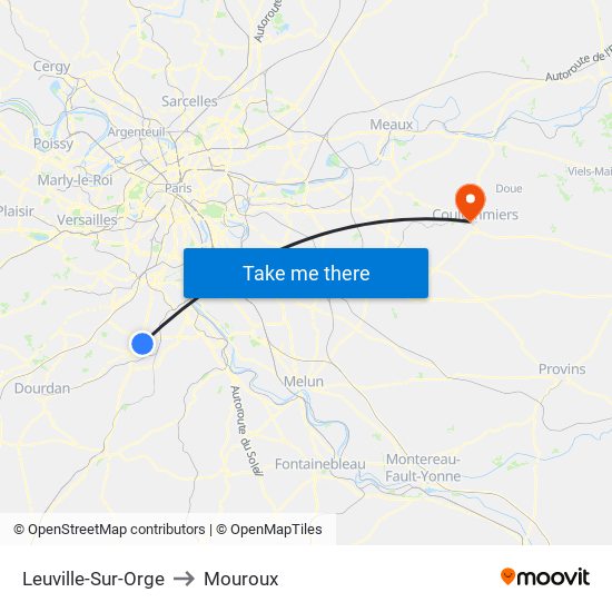 Leuville-Sur-Orge to Mouroux map