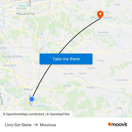 Livry-Sur-Seine to Mouroux map