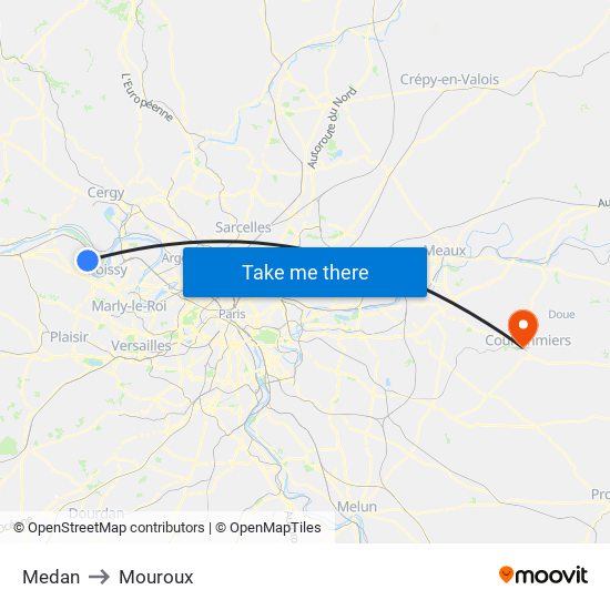 Medan to Mouroux map