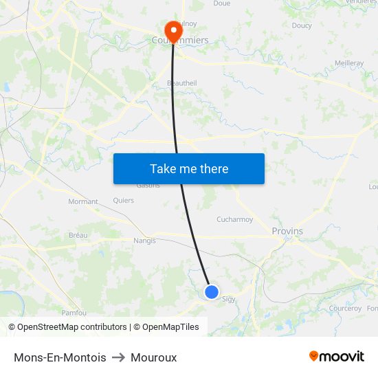 Mons-En-Montois to Mouroux map