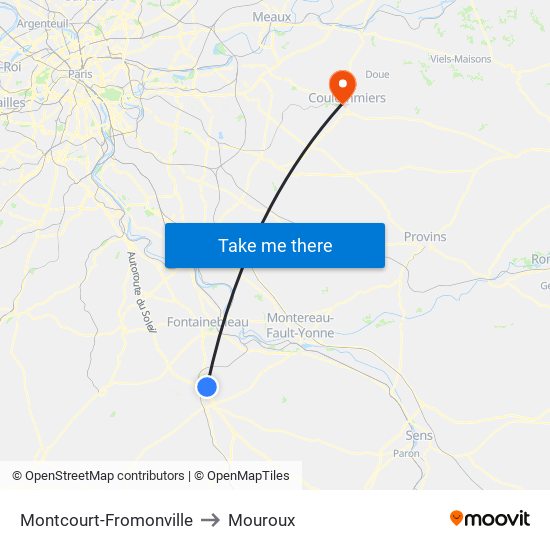 Montcourt-Fromonville to Mouroux map