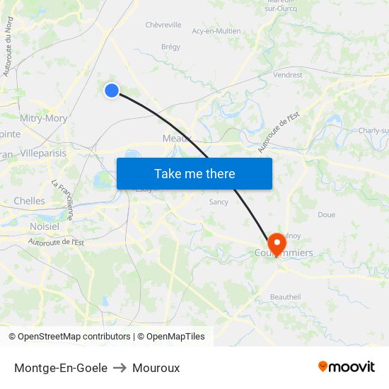 Montge-En-Goele to Mouroux map