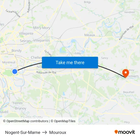Nogent-Sur-Marne to Mouroux map