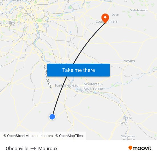 Obsonville to Mouroux map