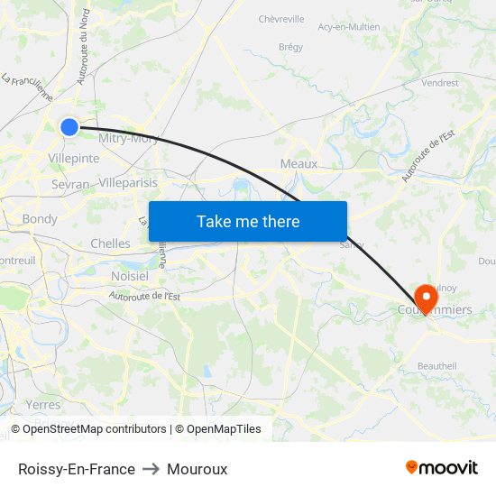 Roissy-En-France to Mouroux map