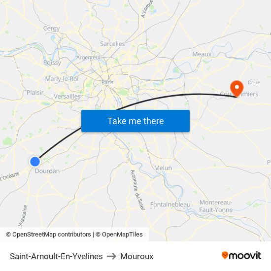 Saint-Arnoult-En-Yvelines to Mouroux map