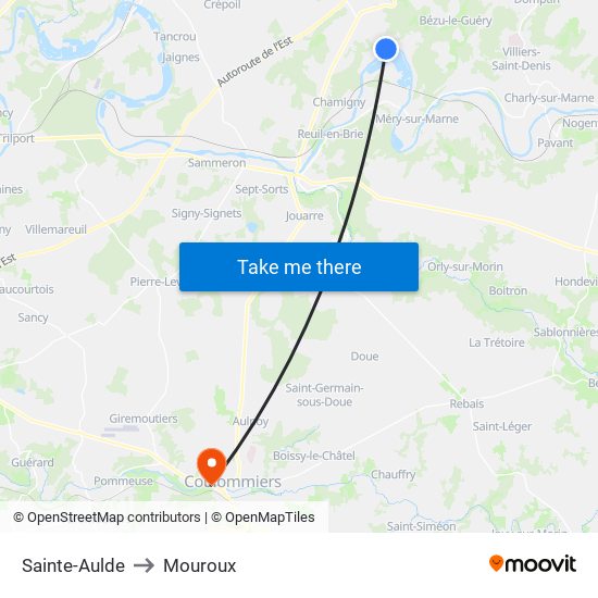 Sainte-Aulde to Mouroux map
