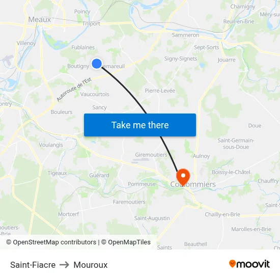 Saint-Fiacre to Mouroux map