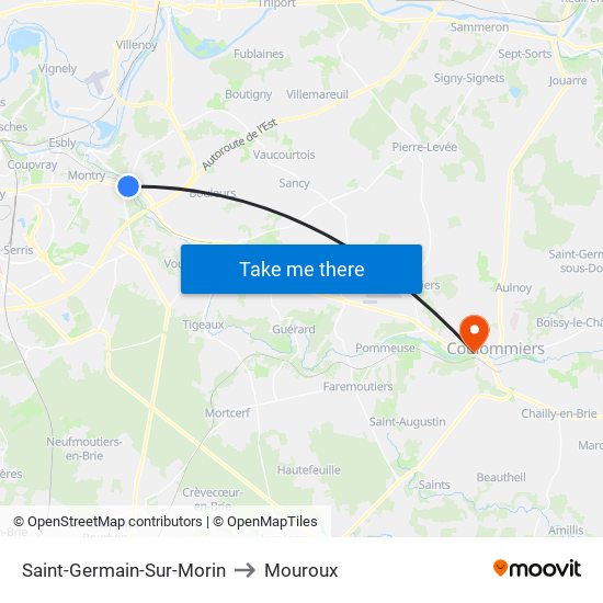 Saint-Germain-Sur-Morin to Mouroux map