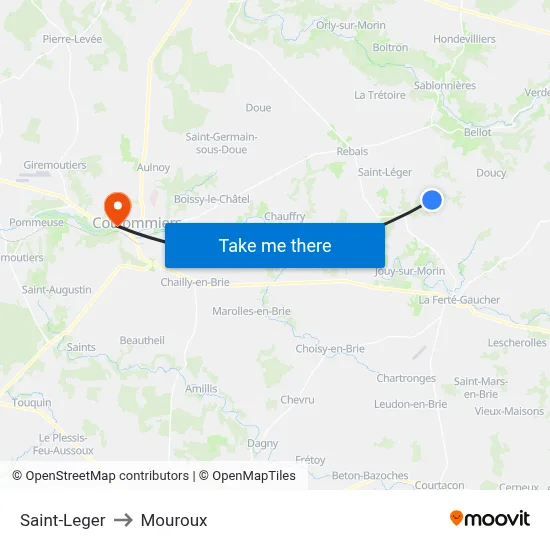 Saint-Leger to Mouroux map