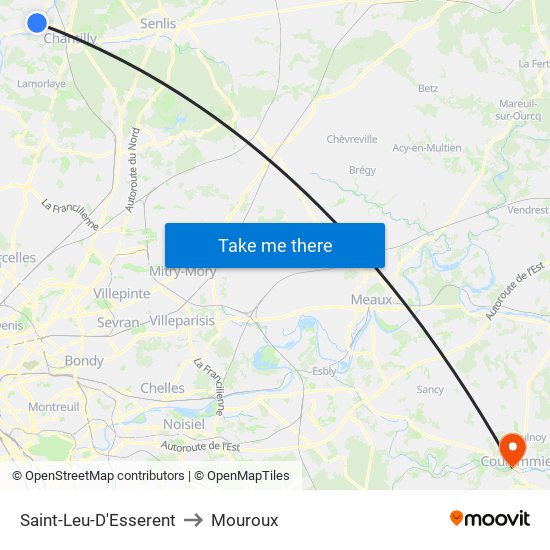 Saint-Leu-D'Esserent to Mouroux map