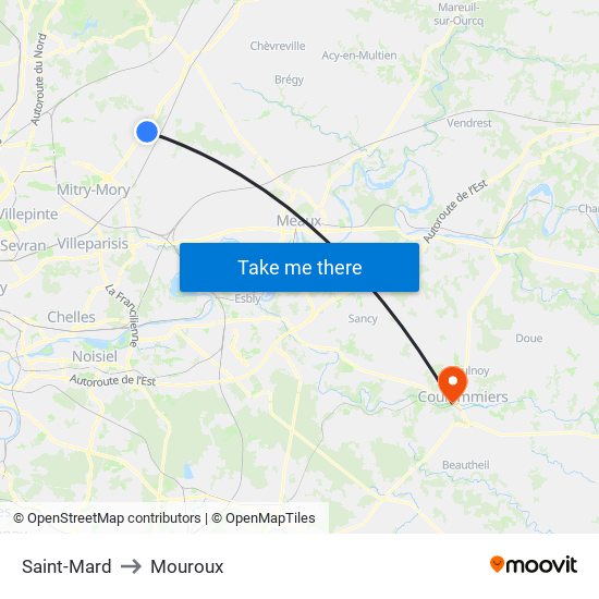 Saint-Mard to Mouroux map