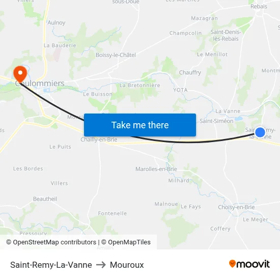 Saint-Remy-La-Vanne to Mouroux map