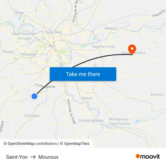 Saint-Yon to Mouroux map