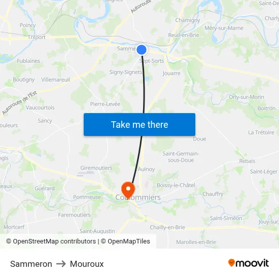 Sammeron to Mouroux map