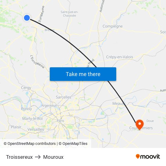 Troissereux to Mouroux map