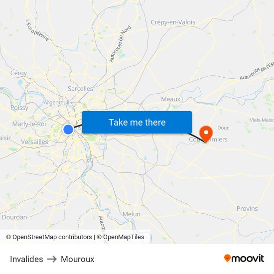 Invalides to Mouroux map