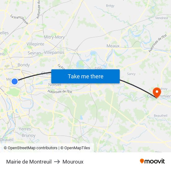 Mairie de Montreuil to Mouroux map