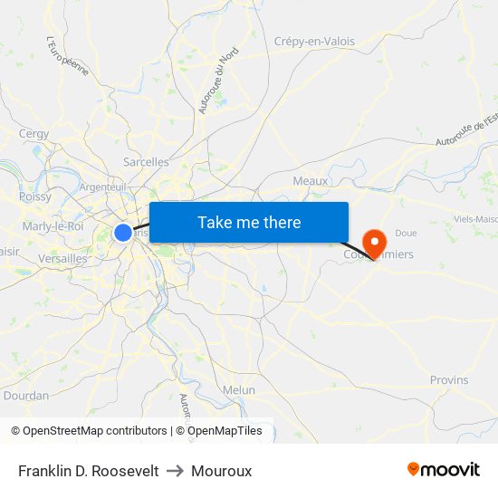 Franklin D. Roosevelt to Mouroux map