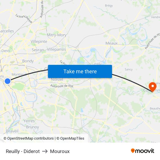 Reuilly - Diderot to Mouroux map