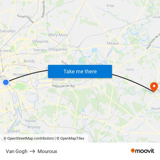 Van Gogh to Mouroux map