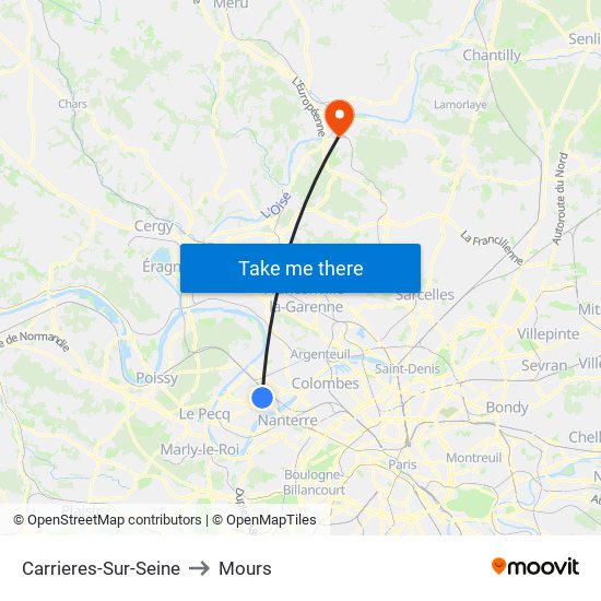 Carrieres-Sur-Seine to Mours map