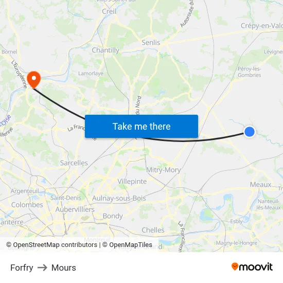 Forfry to Mours map