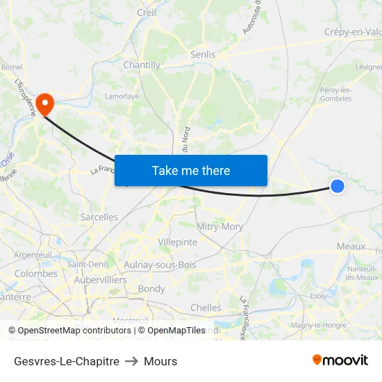 Gesvres-Le-Chapitre to Mours map