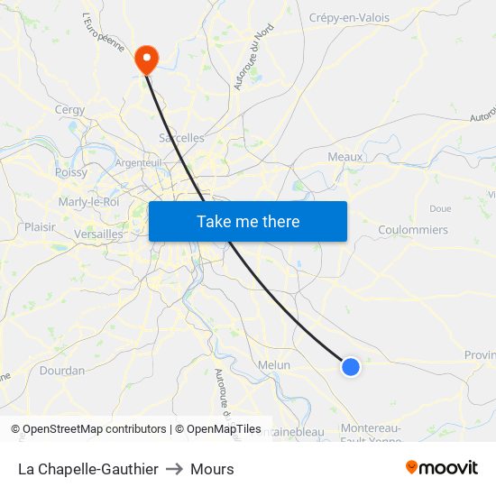 La Chapelle-Gauthier to Mours map