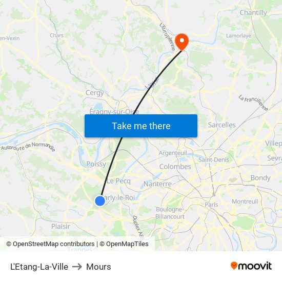 L'Etang-La-Ville to Mours map