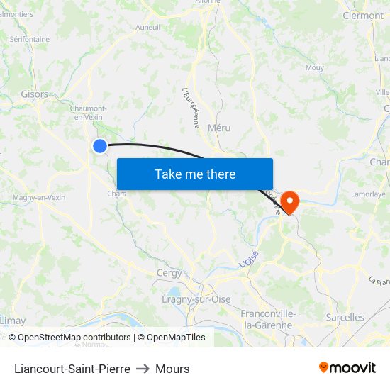 Liancourt-Saint-Pierre to Mours map
