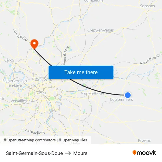 Saint-Germain-Sous-Doue to Mours map