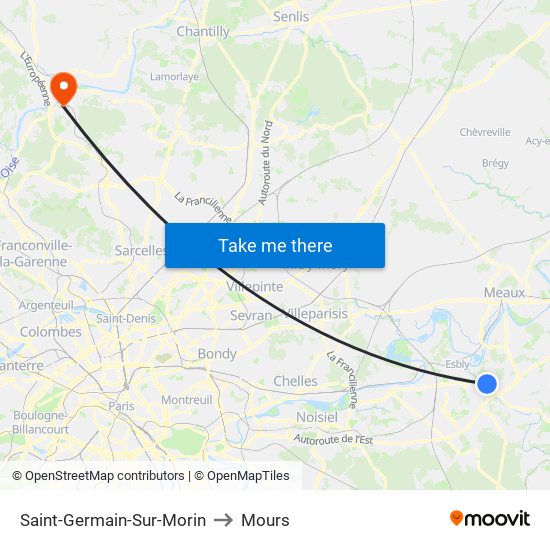 Saint-Germain-Sur-Morin to Mours map
