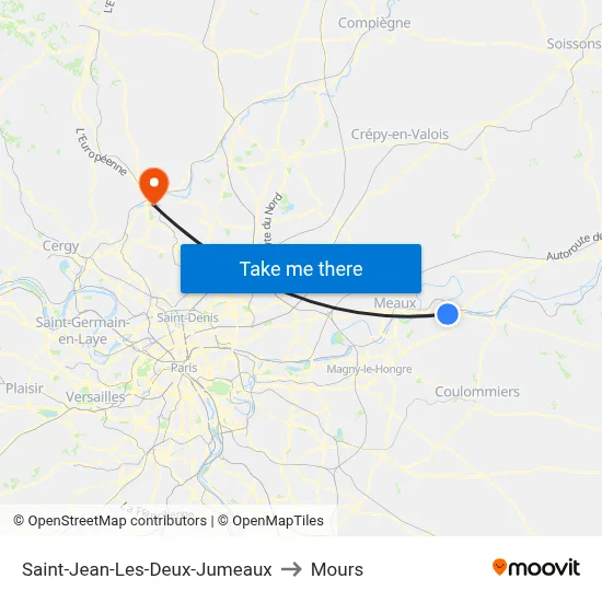 Saint-Jean-Les-Deux-Jumeaux to Mours map