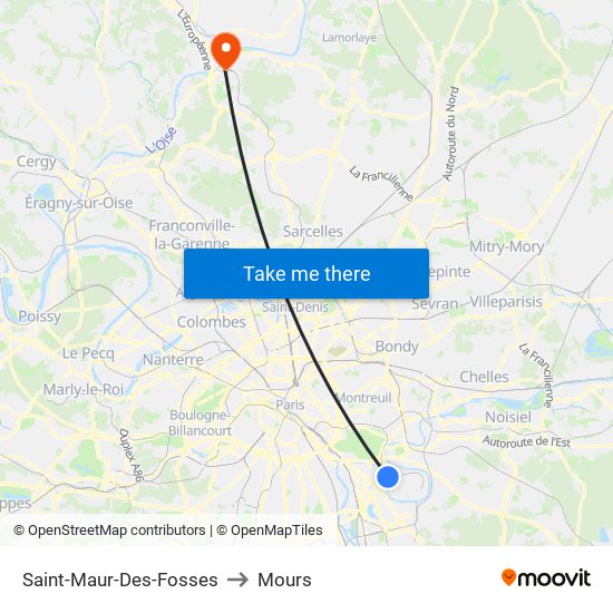 Saint-Maur-Des-Fosses to Mours map