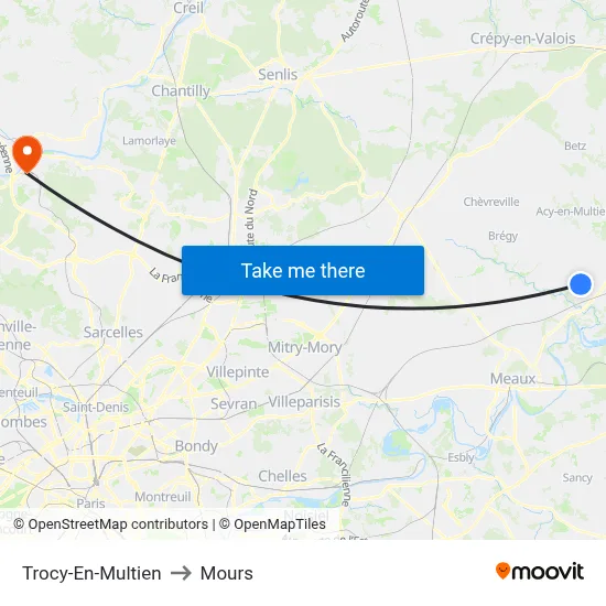 Trocy-En-Multien to Mours map