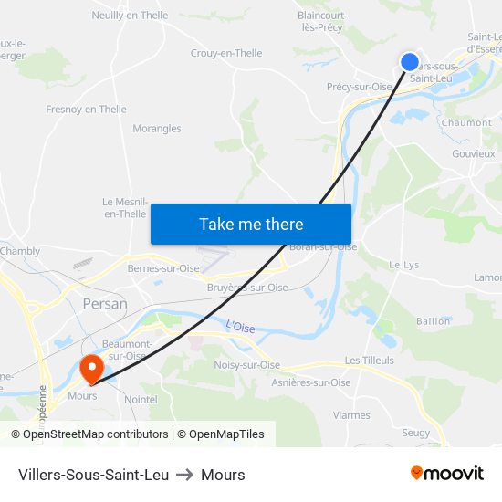 Villers-Sous-Saint-Leu to Mours map