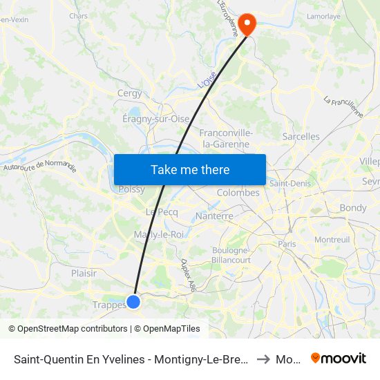 Saint-Quentin En Yvelines - Montigny-Le-Bretonneux to Mours map
