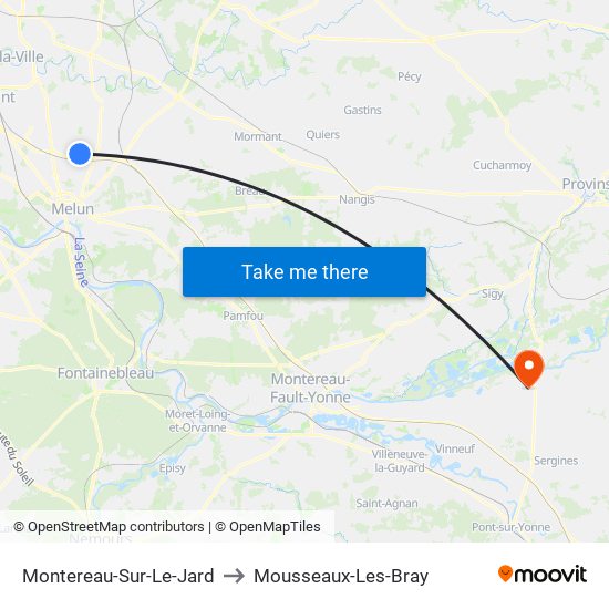 Montereau-Sur-Le-Jard to Mousseaux-Les-Bray map